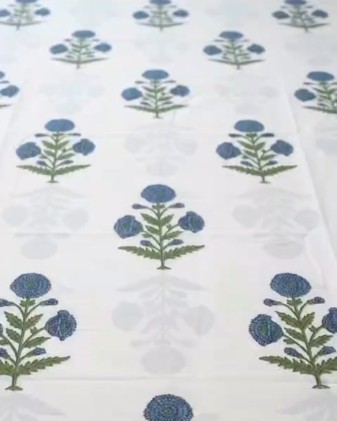 Blue Coral Flower Bedsheet Set