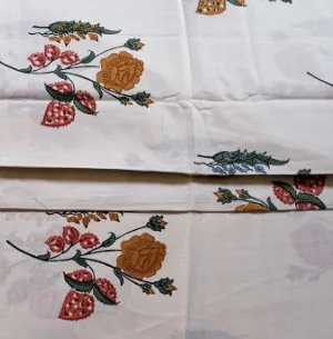 Rajasthani Floral Super King Cotton Bedsheet, 108 x 108