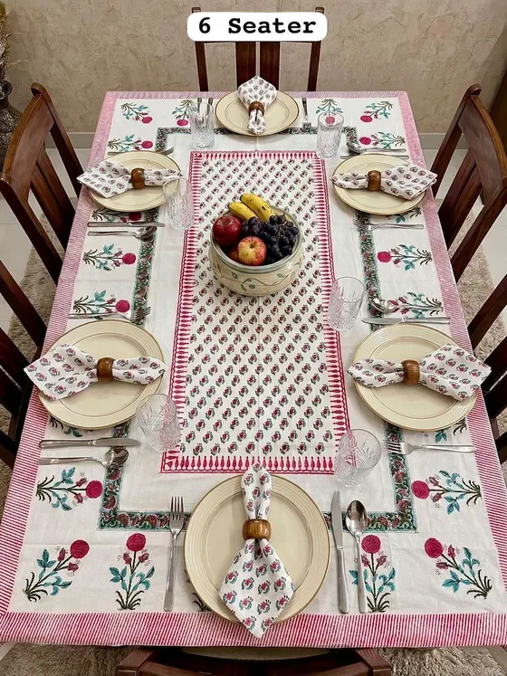 Gulabi Buti Table Runner Set