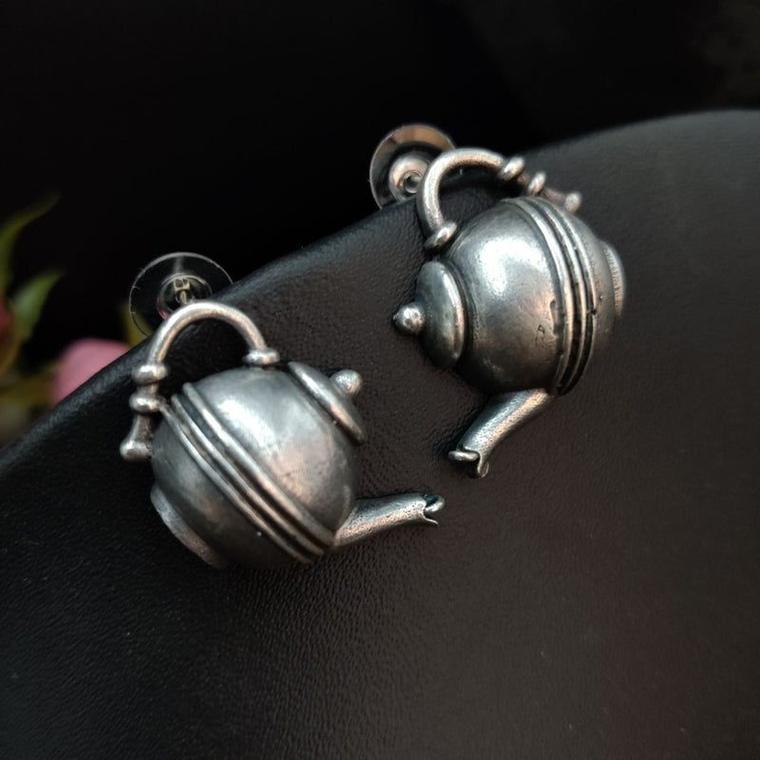 Silver Mirage Teapot Earrings, photo 2